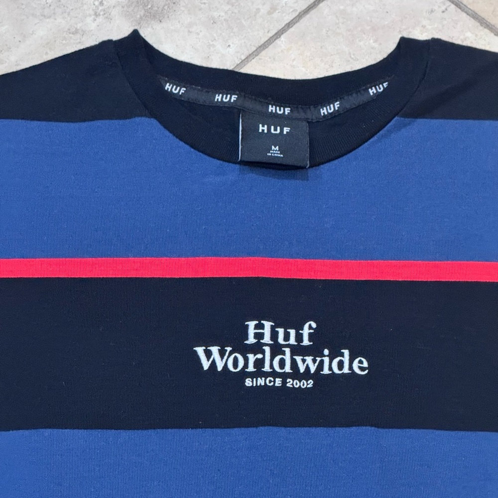 HUF Blue Striped T-Shirt - Picture 2 of 3
